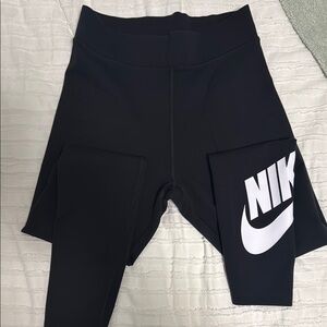 Nike Black Leggings with White Logo